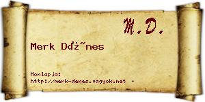 Merk Dénes névjegykártya