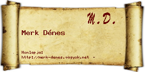 Merk Dénes névjegykártya